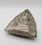 Hallmark Christmas Tree Candy Trinket Dish Silver Joy Hope Love Stars Holiday 8". Fixed Price $15.00.