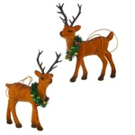 SET2 5" Raz Brown Deer Buck Wreath Ornaments Retro Vntg Woodland Christmas Decor. Fixed Price $19.73.
