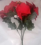 Ashland Deluxe Poinsettia Floral Red Velvety 22 Long Christmas Decor Bush. Fixed Price $12.00.