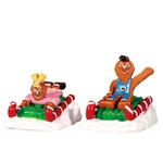 Lemax 2017 Sweet Sledding Sugar Spice #62468 Gingerbread Boy Girl Candy Cane. Fixed Price $24.99.