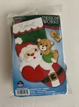 Design Works "santa And Teddy" Felt Stocking Kit #5264-J Unopened Package. Fixed Price $9.99.