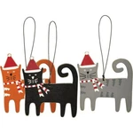 Christmas Cats Wood Hand Painted Ornament Primitives By Kathy. Fixed Price $13.95.