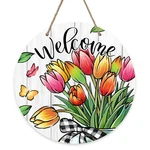 Bolisom Welcome Spring Summer Tulip Flowers Front Door Sign,. Fixed Price $17.65.
