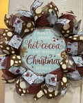 Farmhouse Hot Cocoa & Christmas Movies Burlap Deco Mesh Wreath Gingerbread. Fixed Price $56.25.