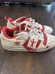 Adidas Forum Low Home Alone White Red Leather Men's Basketball Sneakers. Fixed Price $45.00.