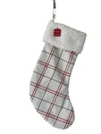 Wondershop Target White Red Plaid Christmas Stocking Faux Fur Cuff 18". Fixed Price $17.99.