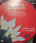 Festive Voice 350 Clear Lights, 73.3 Ft (2 X 175 Lights) Green Wire. Fixed Price $45.99.
