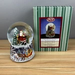 Santa And Reindeer Snow Globe Francisco Music Box. Fixed Price $29.99.