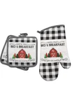 North Pole Bed & Breakfast Set Of 3 Oven Mitt Potholder Christmas. Fixed Price $10.99.