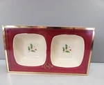 Lenox Holiday Dipping Bowls Set Of Holly Berries 4.25" Gold Trim Nib. Fixed Price $28.56.