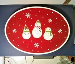 Hallmark Red Christmas Snowman Platter Ceramic Oval Cookie Tray 15. Fixed Price $24.00.
