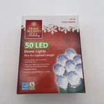 Home Accents Holiday 50 Led Dome Lights Cool White 16 4 Long Indoor/outdoor. Fixed Price $12.97.