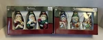2 Boxes Holiday Time Glass Christmas Ornaments Santa Snowmen 6 Total. Fixed Price $8.95.