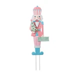 Glitzhome Christmas Metal Pink Nutcracker Yard Stake 36" Iron Garden Sign Tree. Fixed Price $58.59.