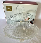 Mikasa Crystal Winter Dreams 9.5" Basket With Detachable Handle #SA951/524. Fixed Price $9.00.