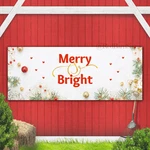Merry & Bright Christmas Indoor And Outdoor Banner. Fixed Price $26.39.