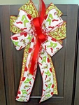 Grinch Inspired Christmas Tree Wreath Lantern Mailbox Bow 10"X18" Handmade New. Fixed Price $12.99.
