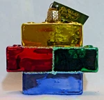 Owc Old World Christmas Blown Glass Building Blocks #44127 Colorful Bricks. Fixed Price $17.00.