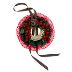 Round Lace Wreath Wicker Berry Farm Cottage Christmas Winter Holiday Wall Decor. Fixed Price $14.39.