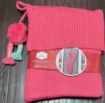 Holiday Time Jumbo Stocking Pink Knit Christmas W/ Coordinating Pompoms. Fixed Price $17.88.