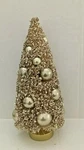 New Ashland 9" Gold Sisal Christmas Tree With Ornaments Village Tray Train. Fixed Price $12.95.