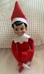 On The Shelf Knee Hugger Boy Doll Brown Hair Blue Eyes 2005 Cca & Llc. Fixed Price $21.90.