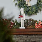 14" Christmas Nutcracker Figure Wooden White Soldier Holiday Office Decor. Fixed Price $19.99.
