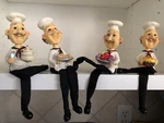 Chef, Shelf Sitter, Sitters, Removable Cloth Legs Figurines. Fixed Price $19.99.