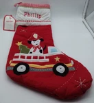 Pottery Barn Kids Phillip Christmas Stocking Fire Truck Dog Holiday Quilted. Fixed Price $36.37.