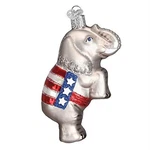 Old World Christmas Blown Glass Ornament For Tree, Republican Elephant. Fixed Price $17.56.