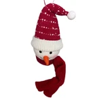 Snowman Ornament Kurt Adler Foam Fabric Hat Scarf Snowflakes Pattern Red 8". Fixed Price $7.74.