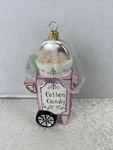 Kurt Adler Christmas Ornament Pink Polish Blown Glass Cotton Candy Machine. Fixed Price $25.99.