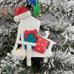 Christmas Ornament- Beach Chair With Presents And Santa Hat-cape Shore. Fixed Price $10.00.