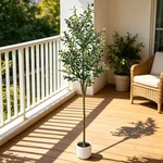 Nearly Natural 6FT Olive Artificial Tree In Green With White Planter Home Decor. Fixed Price $53.19.
