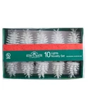 Kurt Adler White Glitter Pinecone Light Set 10 Indoor Decor Holiday Christmas. Fixed Price $19.95.