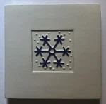 Crate & Barrel White Trivet Blue Snowflake Wall Plaque Holiday Christmas. Fixed Price $24.00.
