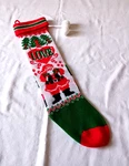 Kurt Adler Knit Christmas Stocking Love Heart Santa 21" Pom. Fixed Price $5.02.