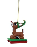Department 56 Rudolph The Red-nosed Reindeer Riding Sled Hanging Ornament. Fixed Price $14.24.