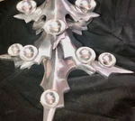 Pottery Barn Chrome Christmas Tree Holder 14" Tall Holds 12 Round Candles. Fixed Price $100.00.