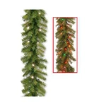 National Tree 9' X 10" Norwood Fir Dual Color Garland W/ 50 Battery Operated New. Fixed Price $42.74.