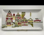 Crate & Barrel Julia Rothman Yule Town 15" Rectangular Serving Platter Tray. Fixed Price $24.00.