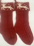 Limbridge Christmas Red Stockings, 2 Pack 18 Inches Knitted Reindeer Santa. Fixed Price $14.99.