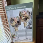 Home Essentials Set Of 2 Hand-painted Glass Hurricane Candle Holders, Christmas. Fixed Price $37.50.