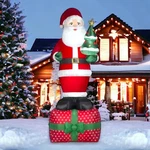Gemmy Airblown Luxe Santa On Gift Box 10FT Christmas Inflatable Led Plush Nib. Fixed Price $147.99.