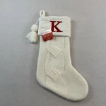 Nicholas Square Christmas Stocking Cable Knit White Initial Monogram Kohls. Fixed Price $18.99.
