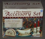 Royal Seasons Piece Stoneware Accessory Set, Discontinued, #835980. Fixed Price $9.99.