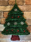 Holiday Christmas Tree Decorated Tinsel & Ornaments Wall, Mirror Door Hanger. Fixed Price $9.99.