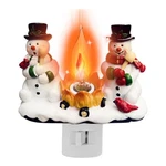 Christmas Decorations Snowman Campfire Night Light 4 Inch Resin Ro. Fixed Price $18.40.