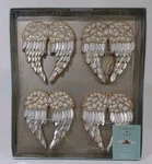 Tinsel & Fir Christmas Set Of 4 Angel Wings Embellished Flat Ornaments. Fixed Price $21.60.
