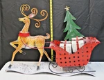 Valerie Parr Hill Slim Metal Reindeer & Sleigh Centerpiece 26 Christmas Retired. Fixed Price $80.00.